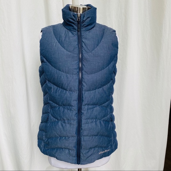 Eddie Bauer Jackets & Blazers - Eddie Bauer EB650 Denim Blue Down Zip Front Vest